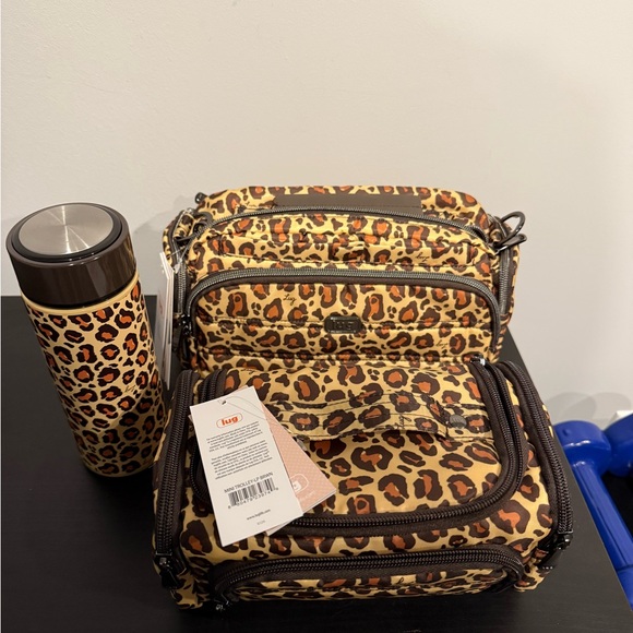 lug Handbags - Lug Leopard Brown Print Bag and Tumbler Set